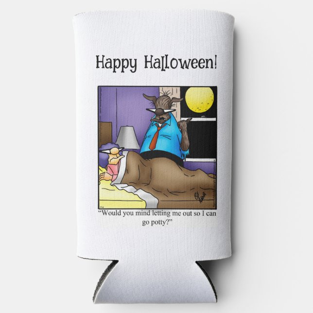 Rafraîchisseur Pour Canette Slim Drôle Halloween Humour peut refroidir cadeau (Recto)