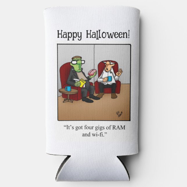 Rafraîchisseur Pour Canette Slim Drôle Halloween Humour peut refroidir cadeau (Recto)