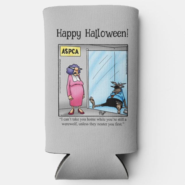 Rafraîchisseur Pour Canette Slim Drôle Halloween Humour peut refroidir cadeau (Recto)