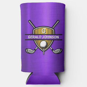 Rafraîchisseur Pour Canette Slim Elégant Gold Shield Golf Monogramme Design