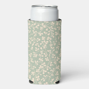 Rafraîchisseur Pour Canette Slim Élégant motif botanique vert sauge