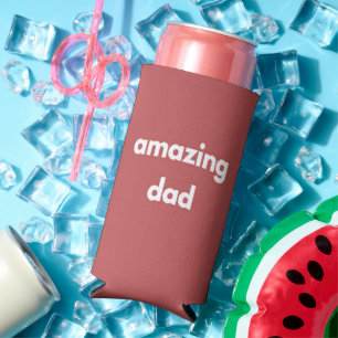Rafraîchisseur Pour Canette Slim Extraordinaire texte blanc papa sur brun
