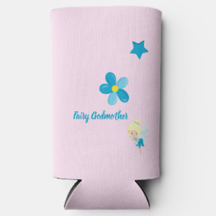 Rafraîchisseur Pour Canette Slim Fairy Godmère texte et fleurs personnalisés