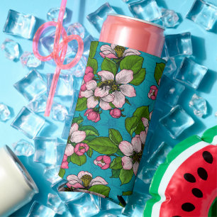 Rafraîchisseur Pour Canette Slim Fleur d'Apple sur le turquoise