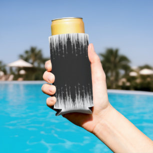 Rafraîchisseur Pour Canette Slim Flux De Ligne Cerclée Noir Et Blanc