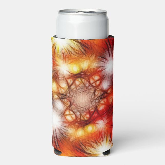 Rafraîchisseur Pour Canette Slim Fond d'étoiles de feux d'artifice abstraits (Seltzer Recto)