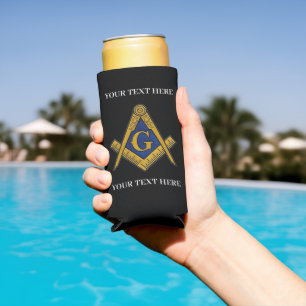Rafraîchisseur Pour Canette Slim Freemason Carré et boussole maçonnerie maçonnique