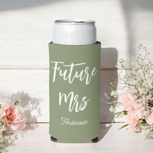 Rafraîchisseur Pour Canette Slim Future Mme Vert Sauge Blanc Mariée 