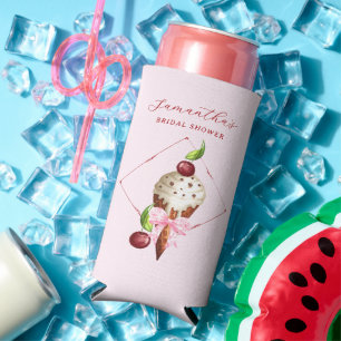 Rafraîchisseur Pour Canette Slim Glace Rose Cerise Rouge Ramassée à la Cuillère pou