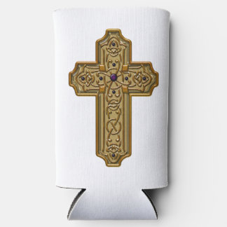Rafraîchisseur Pour Canette Slim Gold Bejeweled Celtic Style Cross 
