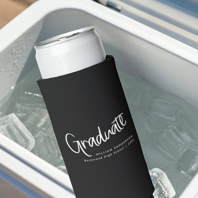 Rafraîchisseur Pour Canette Slim Graduation Décontracté de script noir et blanc mod (Créateur téléchargé)