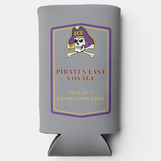 Rafraîchisseur Pour Canette Slim Graduation Koozie - Grey (Recto)