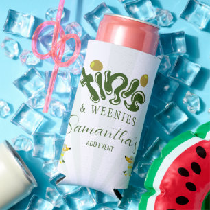 Rafraîchisseur Pour Canette Slim Green Weenies & Tinis Funny Martini fête d'anniver