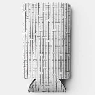 Rafraîchisseur Pour Canette Slim Grille industrielle noir et blanc moderne géométri