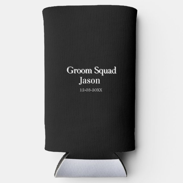 Rafraîchisseur Pour Canette Slim groomsman bachelorette party ajouter nom moderne s (Recto)