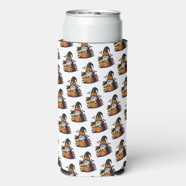 Rafraîchisseur Pour Canette Slim Halloween Gnome Koozie (Seltzer Verso)