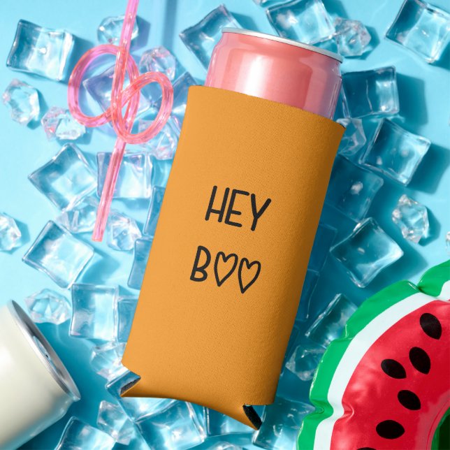 Rafraîchisseur Pour Canette Slim Heart Typography Hey Boo (Été in situ)