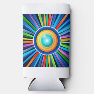 Rafraîchisseur Pour Canette Slim Horloge murale moderne avec soleil radial arc-en-c
