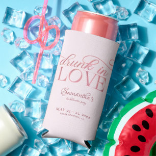 Rafraîchisseur Pour Canette Slim Ivre d'amour Tour de Champagne Rose Enterrement de