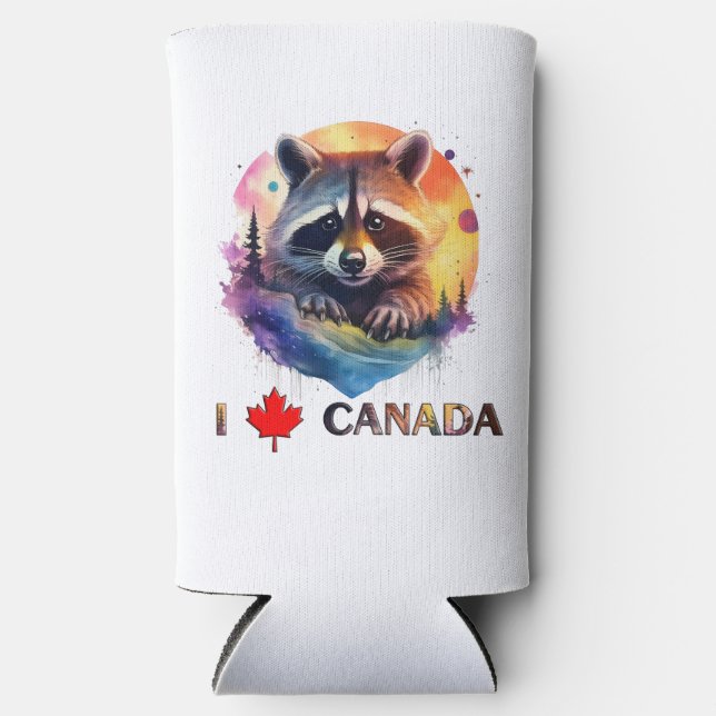 Rafraîchisseur Pour Canette Slim J'aime le Canada (Recto)