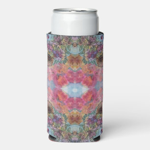 Rafraîchisseur Pour Canette Slim Jardin de fleurs chic et charmant, peinture à l'aq