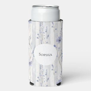 Rafraîchisseur Pour Canette Slim Jolies rayures blanches lavande floral shower de m