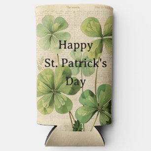 Rafraîchisseur Pour Canette Slim Jour de la St Patrick de style vintage Shamrock