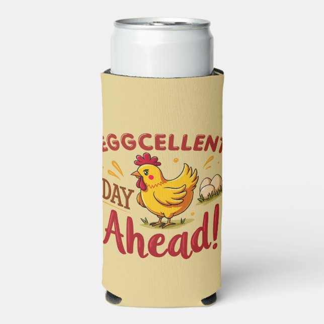 Rafraîchisseur Pour Canette Slim Jour d'excellence à l'avant Funny Chicken Farm (Seltzer Recto)