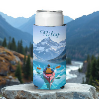 Rafraîchisseur Pour Canette Slim Kayak dans les montagnes personnalisé