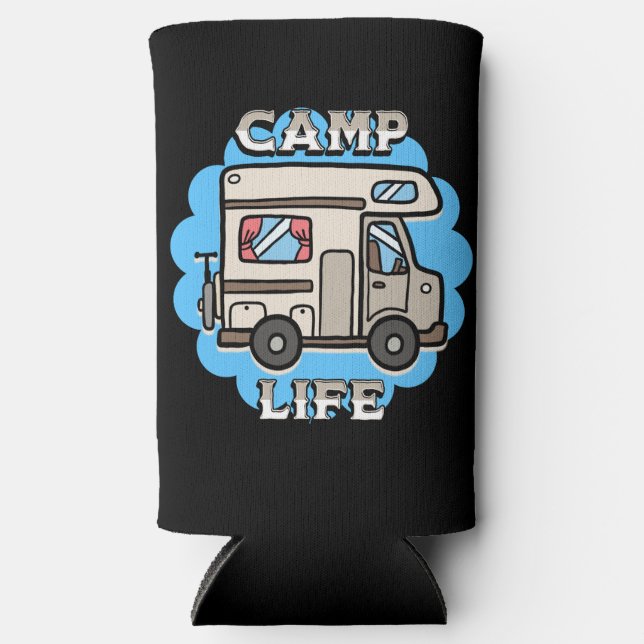 Rafraîchisseur Pour Canette Slim La vie en camping-car | Camper Rétro Personnalisé (Recto)