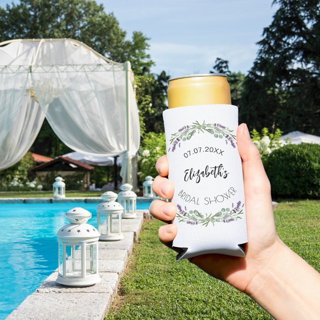 Rafraîchisseur Pour Canette Slim Lavande eucalyptus verdure douche nuptiale (Créateur téléchargé)