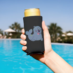 Rafraîchisseur Pour Canette Slim Le personnage de logo de mascotte de sceau de tiss
