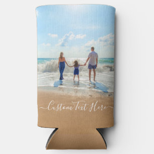 Rafraîchisseur Pour Canette Slim Le texte photo personnalisé peut refroidir vos pho