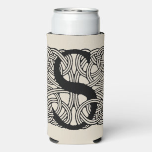 Rafraîchisseur Pour Canette Slim LETTRE S Vintage Céleste Knot Monogramme