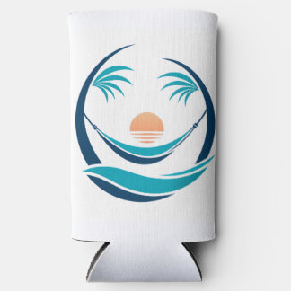 Rafraîchisseur Pour Canette Slim Logo de hamac de luxe au coucher du soleil