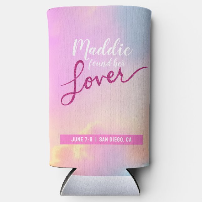 Rafraîchisseur Pour Canette Slim Lover Bachelorette Can Cooler Personnalisé (Recto)