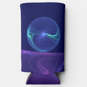 Rafraîchisseur Pour Canette Slim Lumineuse Bleu Violet Rêve Abstrait Fractal Art