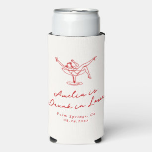 Rafraîchisseur Pour Canette Slim Main Whimsical tiré Bachelorette rouge
