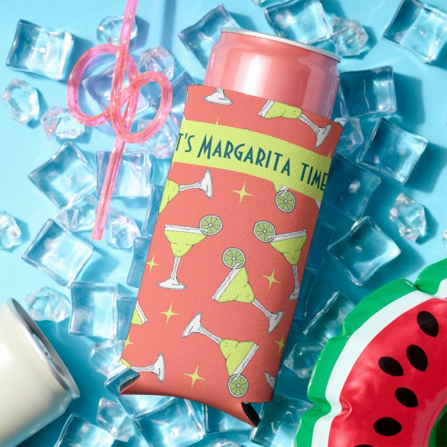 Rafraîchisseur Pour Canette Slim Margarita Verres Cocktail Retro Pink (Été in situ)