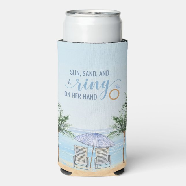 Rafraîchisseur Pour Canette Slim Mariage de plage personnalisé peut refroidir (Seltzer Verso)