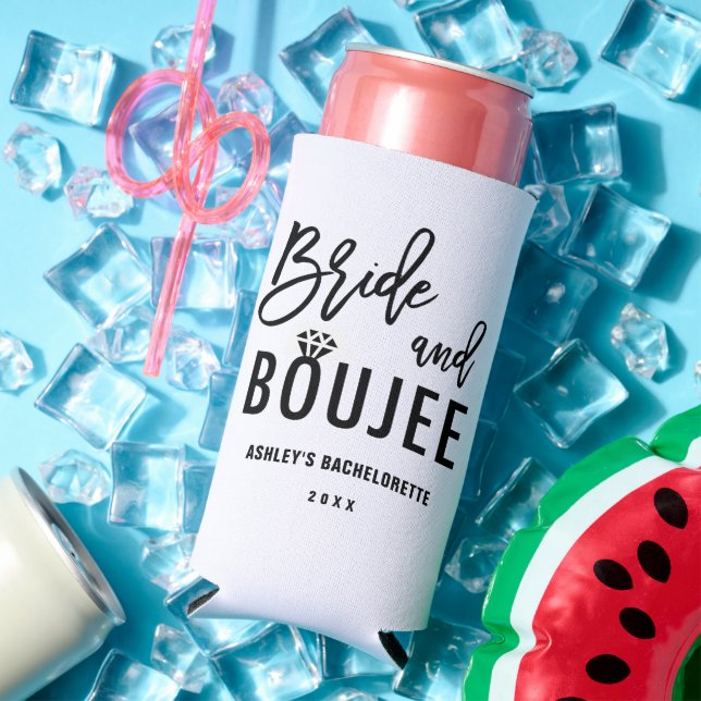 Rafraîchisseur Pour Canette Slim Mariée et Boujee Bachelorette Party (Été in situ)