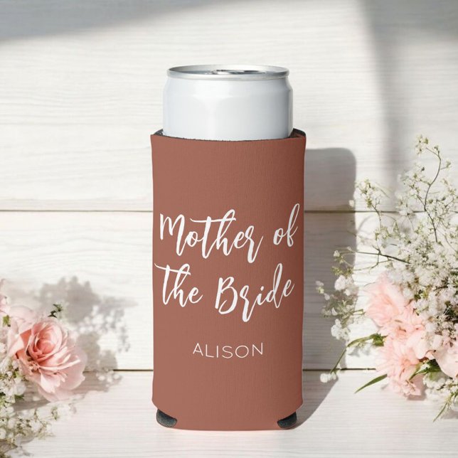 Rafraîchisseur Pour Canette Slim Mère de la mariée Terracotta marron mariage (Créateur téléchargé)