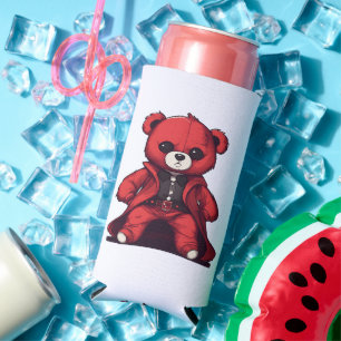Rafraîchisseur Pour Canette Slim Mignon ours en peluche rouge garçon