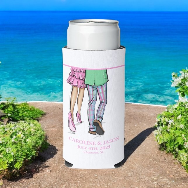Rafraîchisseur Pour Canette Slim Mode Couple Rouge Homard Mariage douche (Créateur téléchargé)