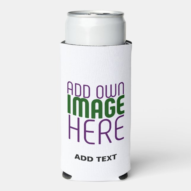 RAFRAÎCHISSEUR  POUR CANETTE SLIM MODÈLE DE TEXTE D'IMAGE BLANCHE SIMPLE MODERNE (Seltzer Recto)