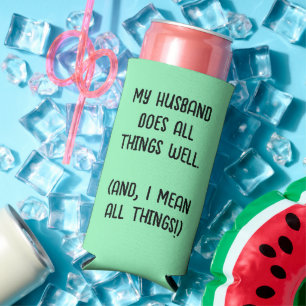 Rafraîchisseur Pour Canette Slim Mon Mari Fait Tout Bien. Vert menthe