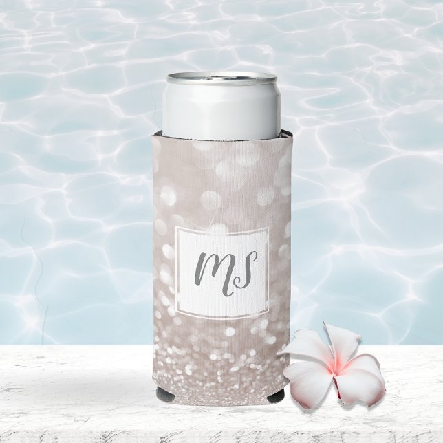 Rafraîchisseur Pour Canette Slim Monogramme initial de la Parties scintillant de fi (Créateur téléchargé)