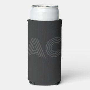 Rafraîchisseur Pour Canette Slim Monogramme moderne noir et gris