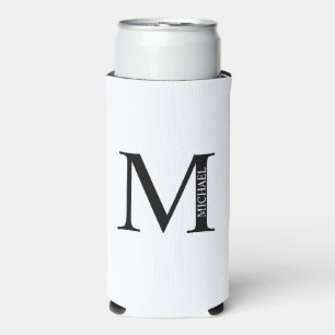 Rafraîchisseur Pour Canette Slim Monogramme personnalisé et nom Can Cooler