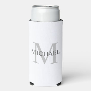 Rafraîchisseur Pour Canette Slim Monogramme personnalisé et nom Can Cooler